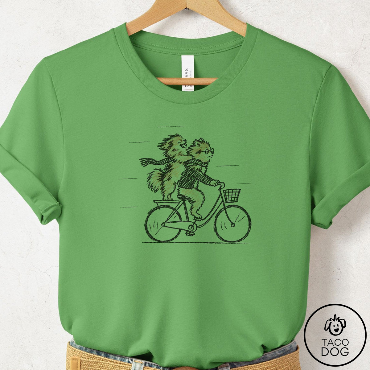 Pomeranian Carpool T-Shirt Leaf Taco-Dog