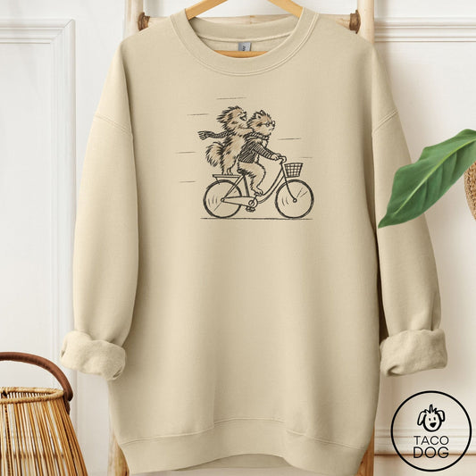 Pomeranian Carpool Sweatshirt Sand Taco-Dog