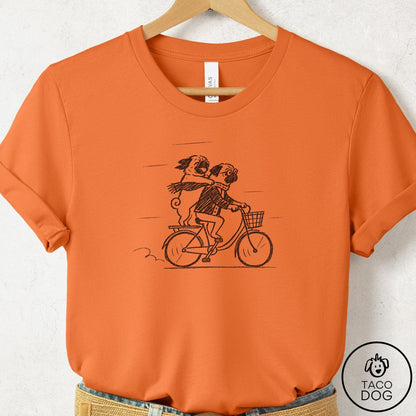 Pug Carpool T-Shirt Burnt Orange Taco-Dog
