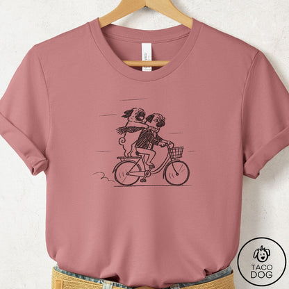 Pug Carpool T-Shirt Mauve Taco-Dog