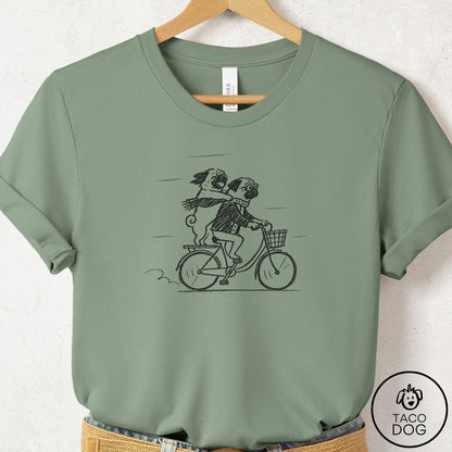 Pug Carpool T-Shirt Sage Taco-Dog