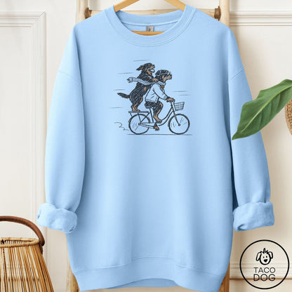 Rottweiler Carpool Sweatshirt Light Blue Taco-Dog