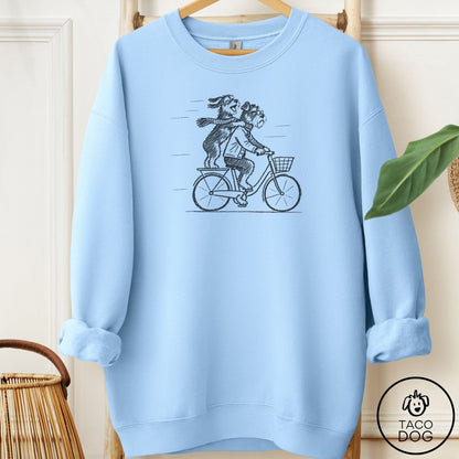 Schnauzer Carpool Sweatshirt Light Blue Taco-Dog
