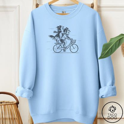 Shetland Sheepdog Carpool Sweatshirt Light Blue Taco-Dog