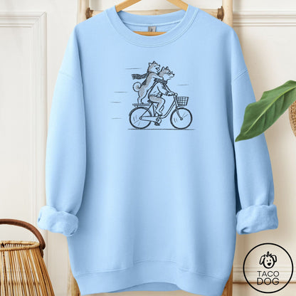Shiba Inu Carpool Sweatshirt Light Blue Taco-Dog