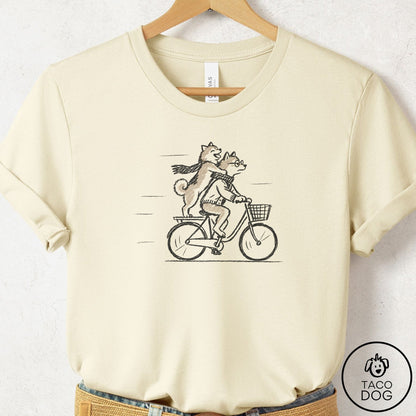 Shiba Inu Carpool T-Shirt Natural Taco-Dog