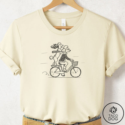 Poodle Carpool T-Shirt Natural Taco-Dog
