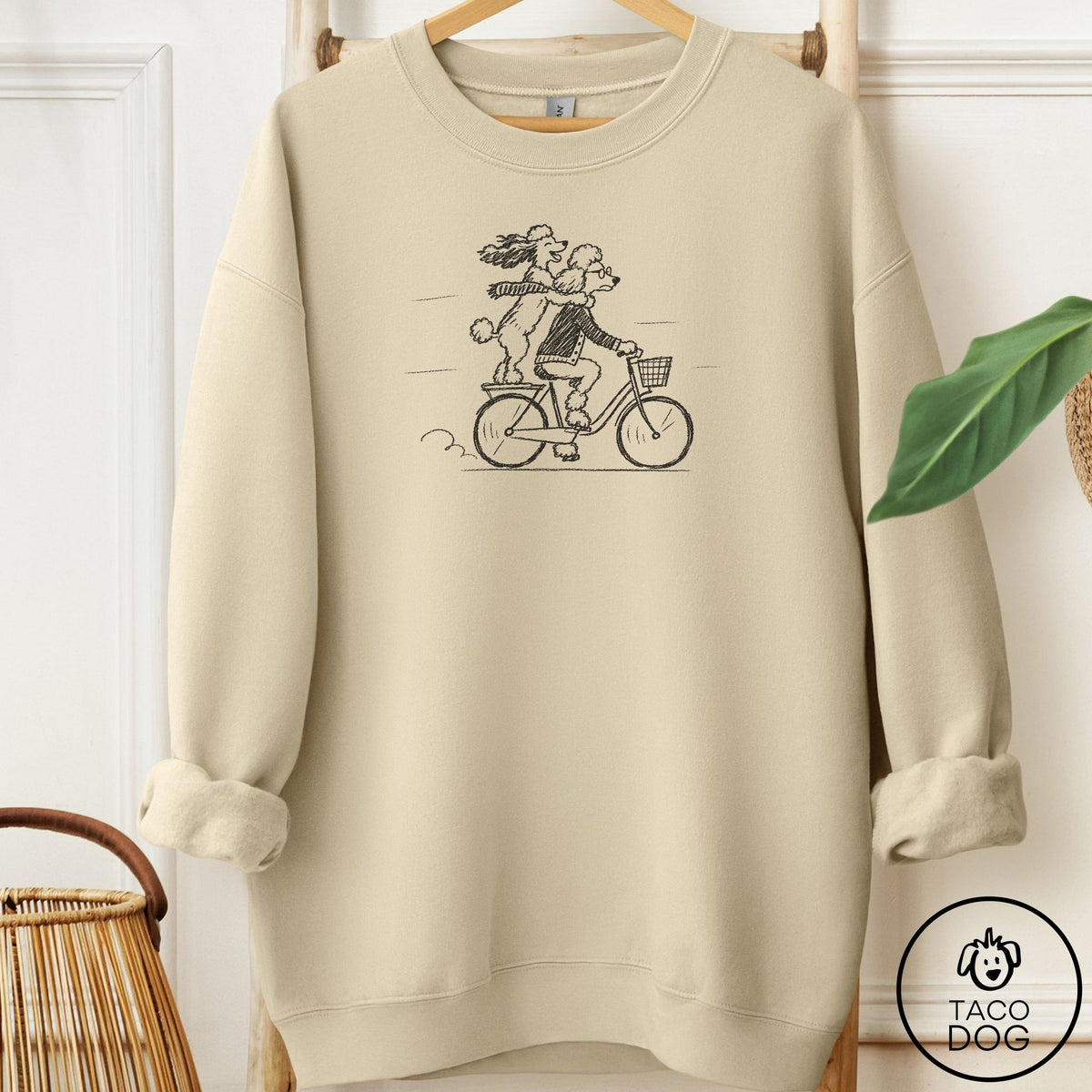 Poodle Carpool Sweatshirt Sand Taco-Dog