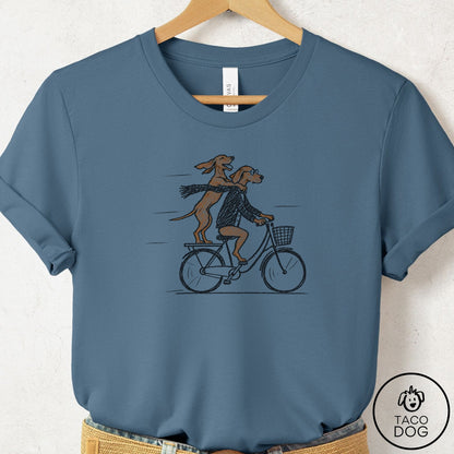Vizsla Carpool T-Shirt Steel Blue Taco-Dog