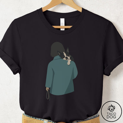 Boston Terrier Carry T-Shirt Black Taco-Dog