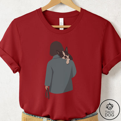 Boston Terrier Carry T-Shirt Canvas Red Taco-Dog