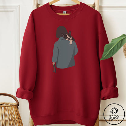 Boston Terrier Carry Sweatshirt Garnet Taco-Dog