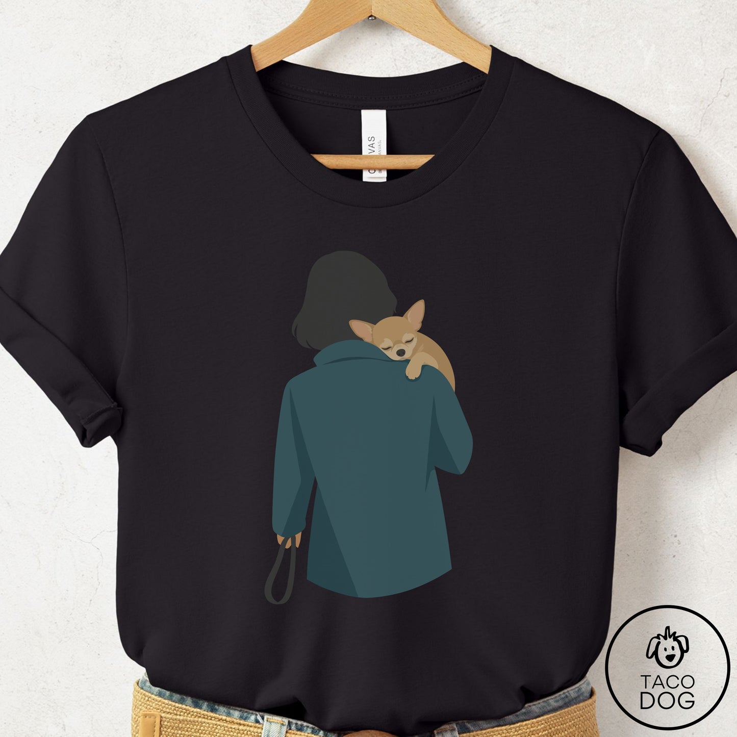 Chihuahua Carry T-Shirt Black Taco-Dog