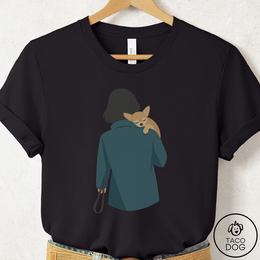 Chihuahua Carry T-Shirt Black Taco-Dog