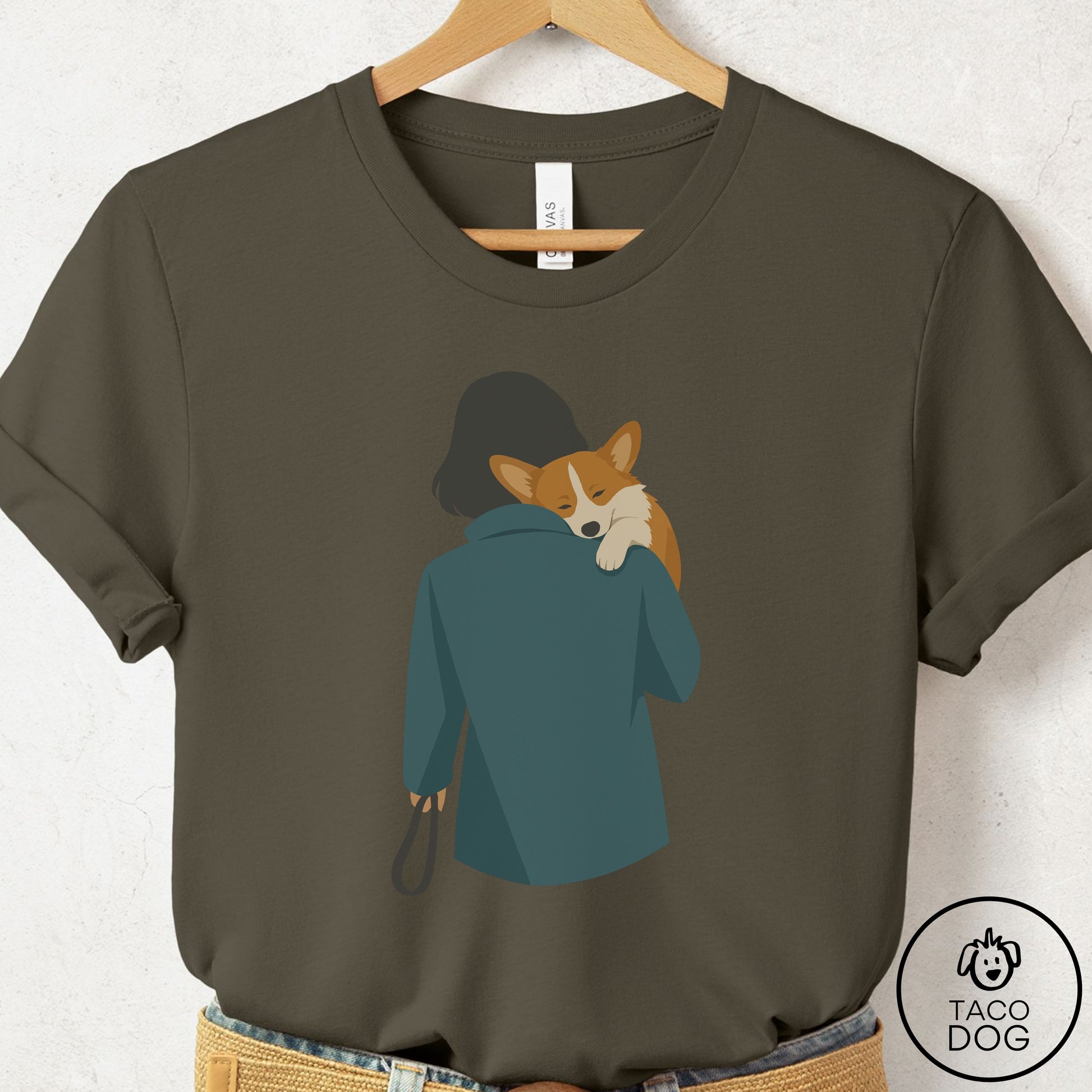 Corgi Carry T-Shirt Army Taco-Dog