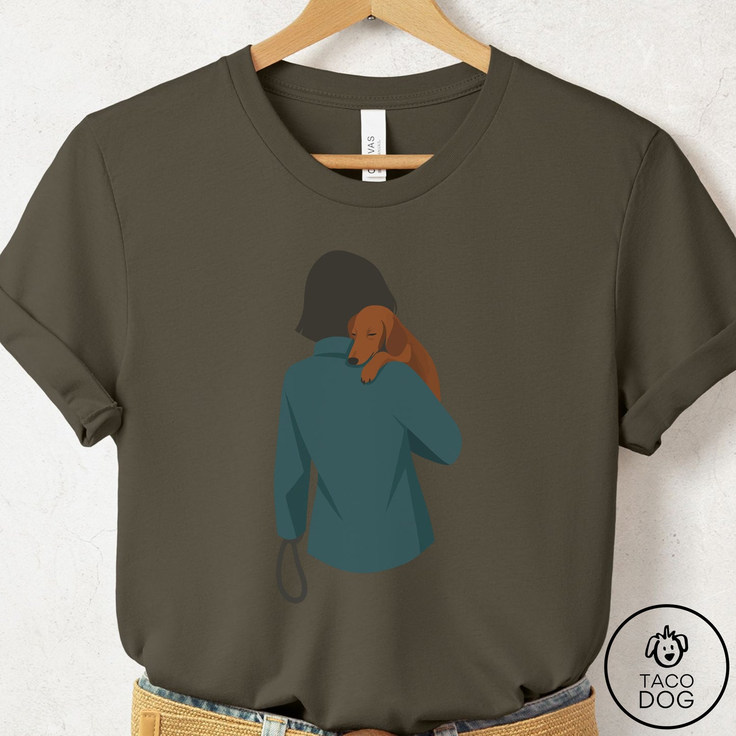 Dachshund Carry T-Shirt Army Taco-Dog
