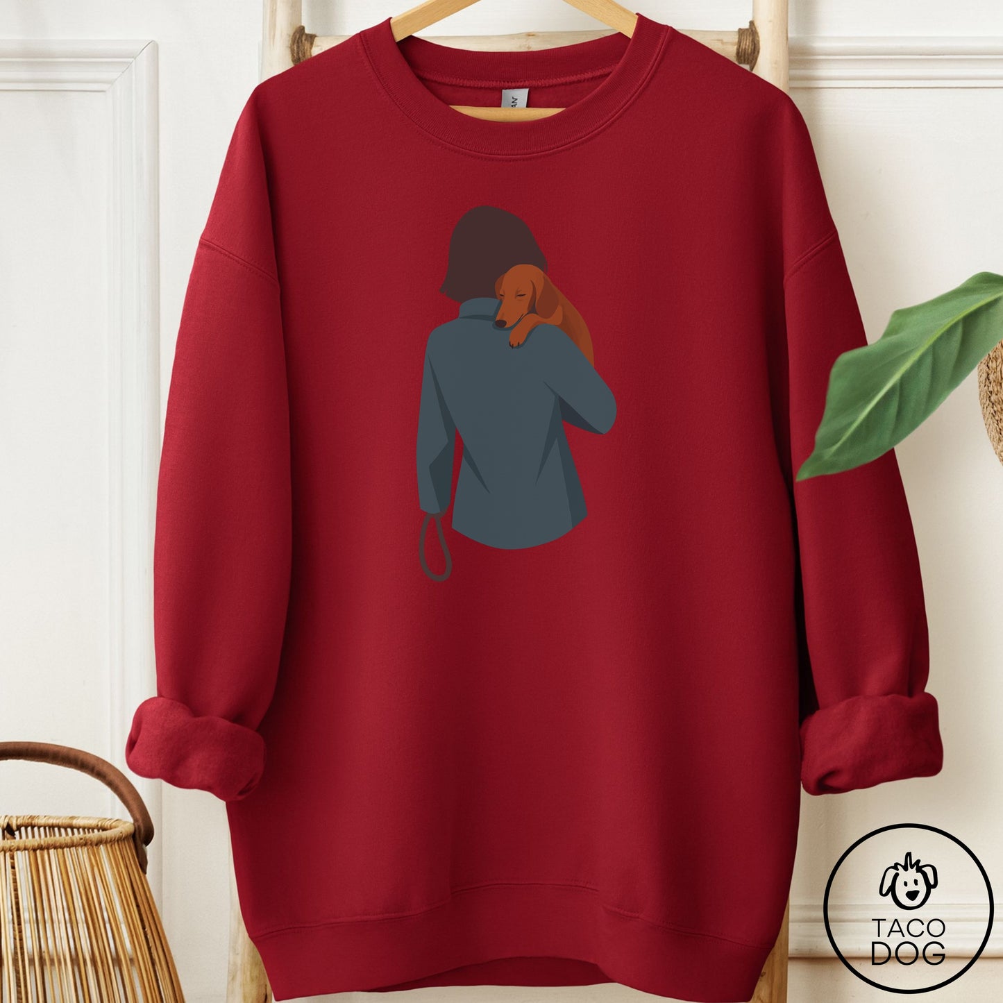 Dachshund Carry Sweatshirt Garnet Taco-Dog
