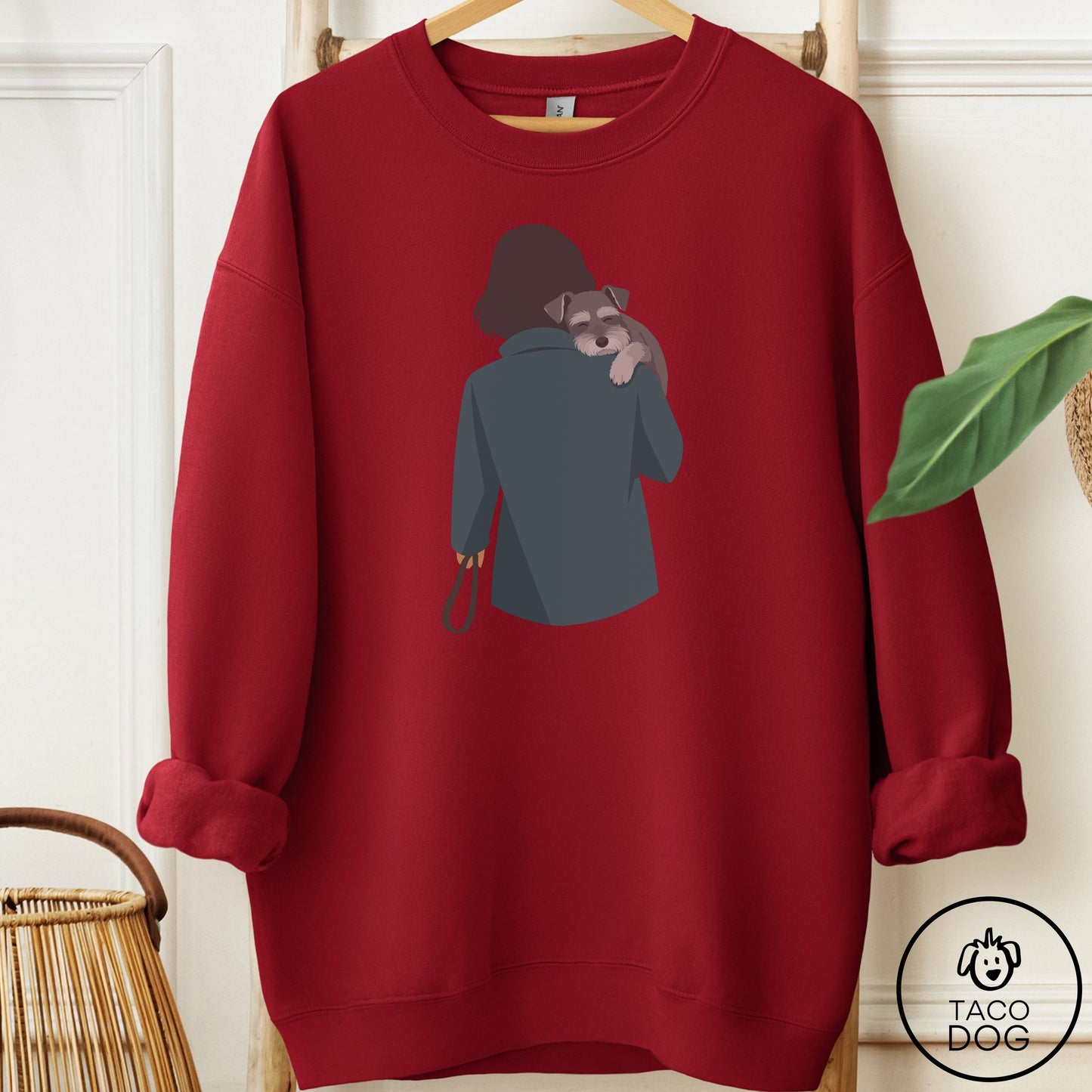 Schnauzer Carry Sweatshirt Garnet Taco-Dog