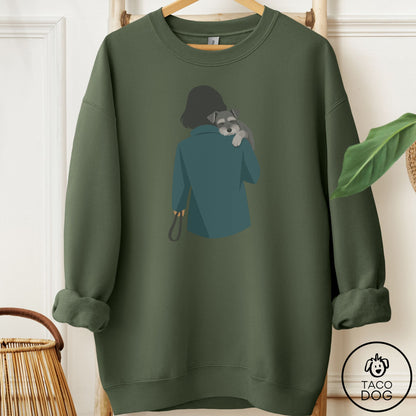 Schnauzer Carry Sweatshirt Military Green Taco-Dog