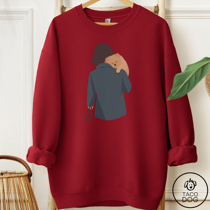 Pomeranian Carry Sweatshirt Garnet Taco-Dog