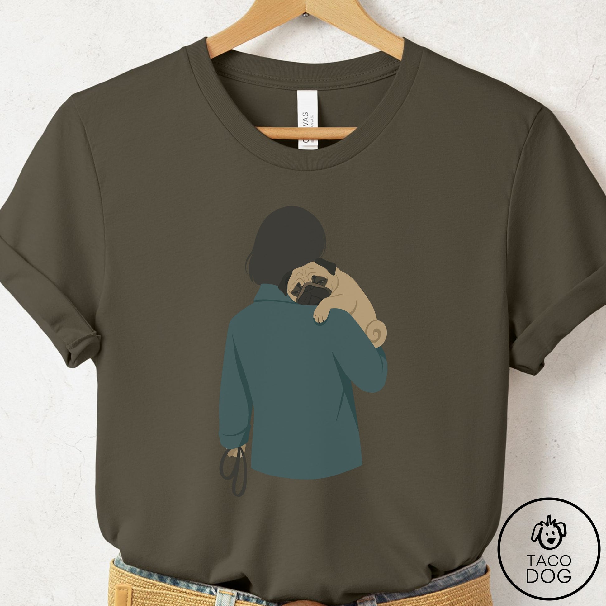 Pug Carry T-Shirt Army Taco-Dog