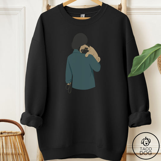 Pug Carry Sweatshirt Black Taco-Dog