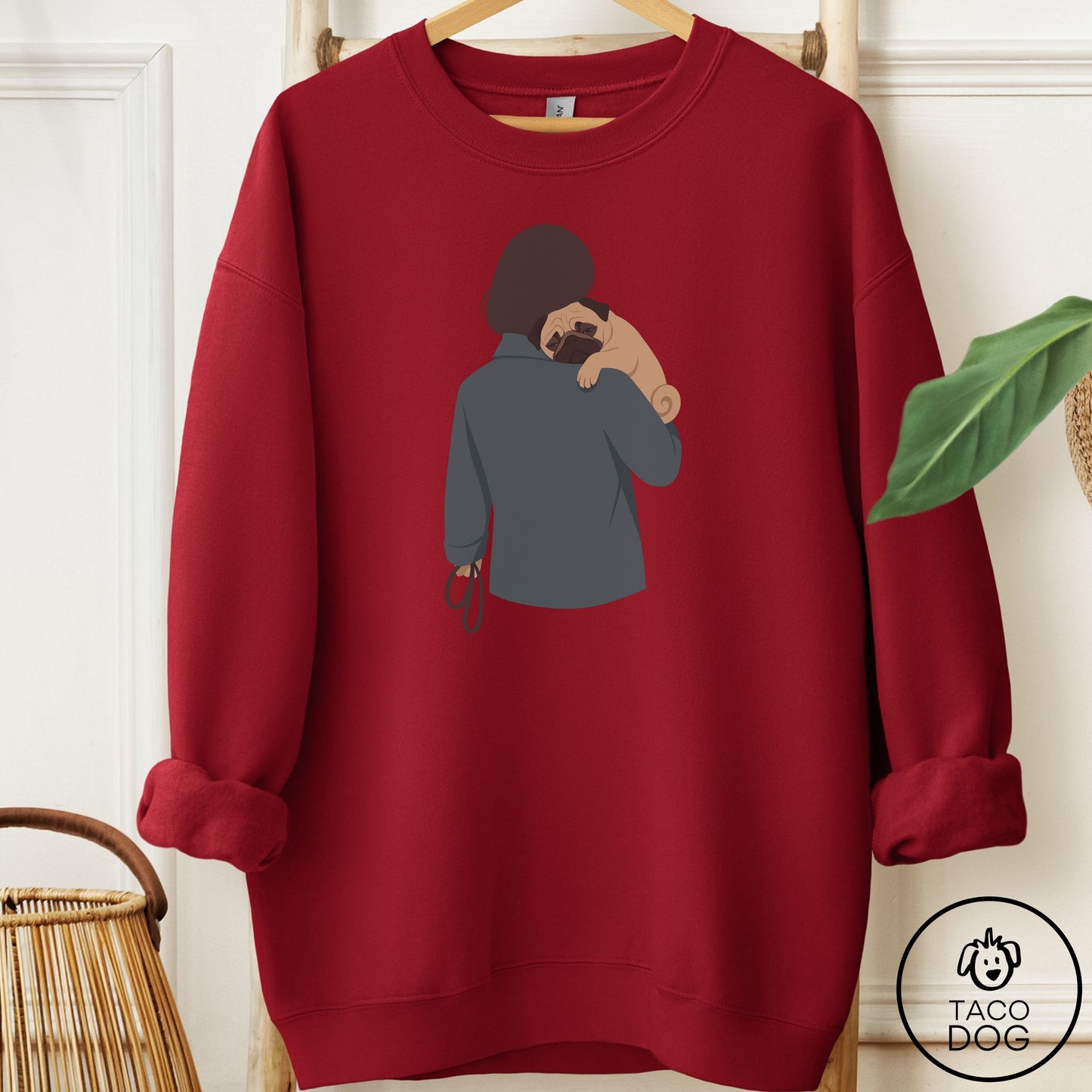 Pug Carry Sweatshirt Garnet Taco-Dog