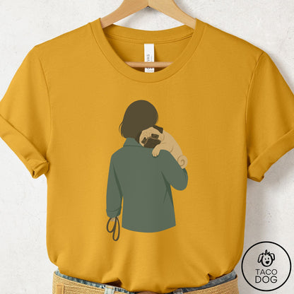 Pug Carry T-Shirt Mustard Taco-Dog