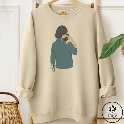 Pug Carry Sweatshirt Sand Taco-Dog