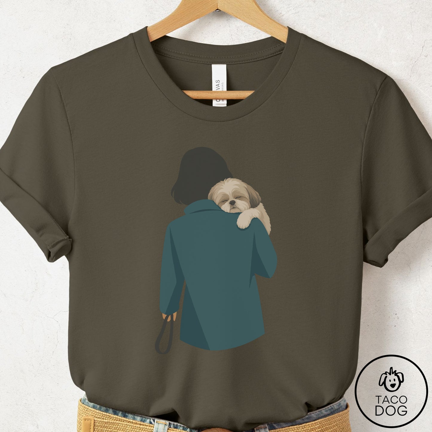 Shih Tzu Carry T-Shirt Army Taco-Dog