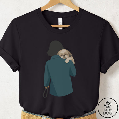 Shih Tzu Carry T-Shirt Black Taco-Dog