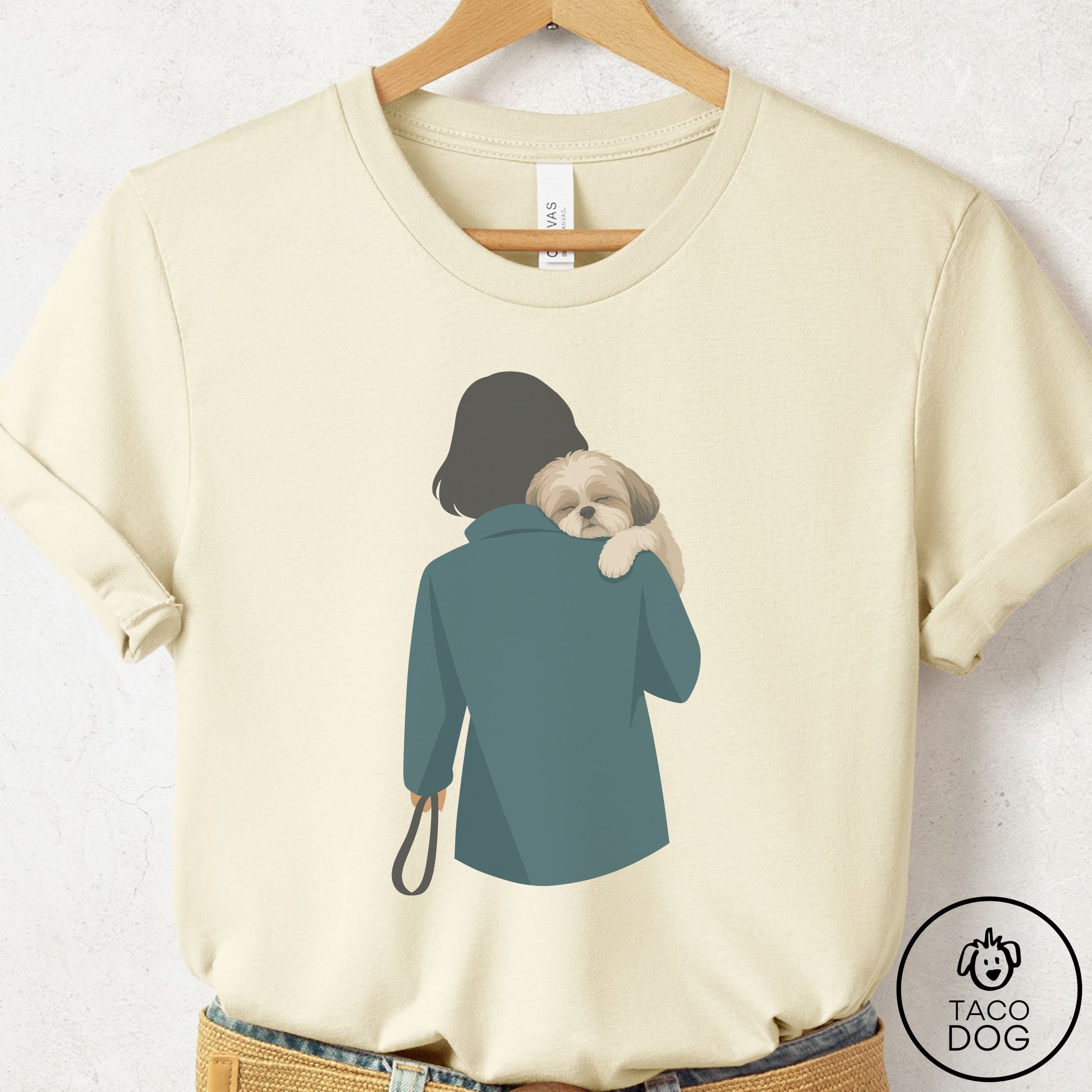 Shih Tzu Carry T-Shirt Natural Taco-Dog