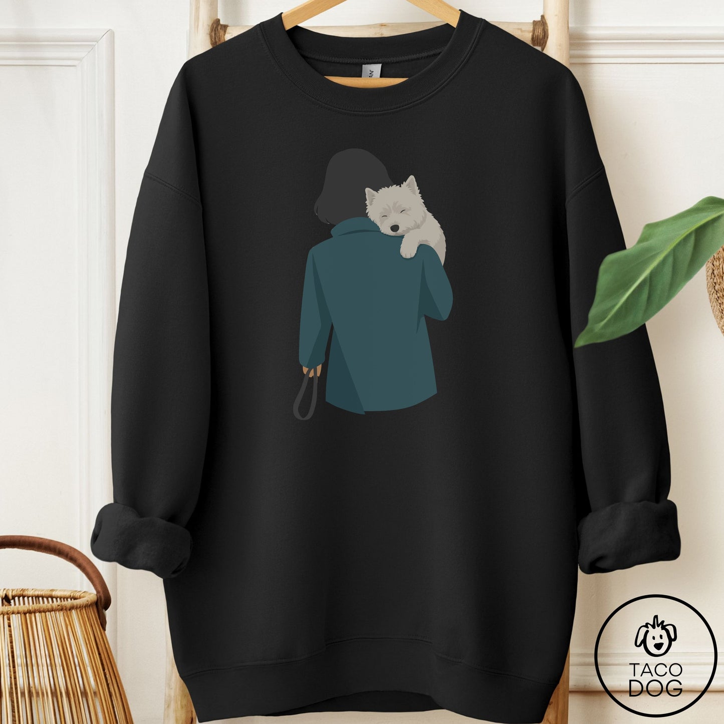 Westie Carry Sweatshirt Black Taco-Dog