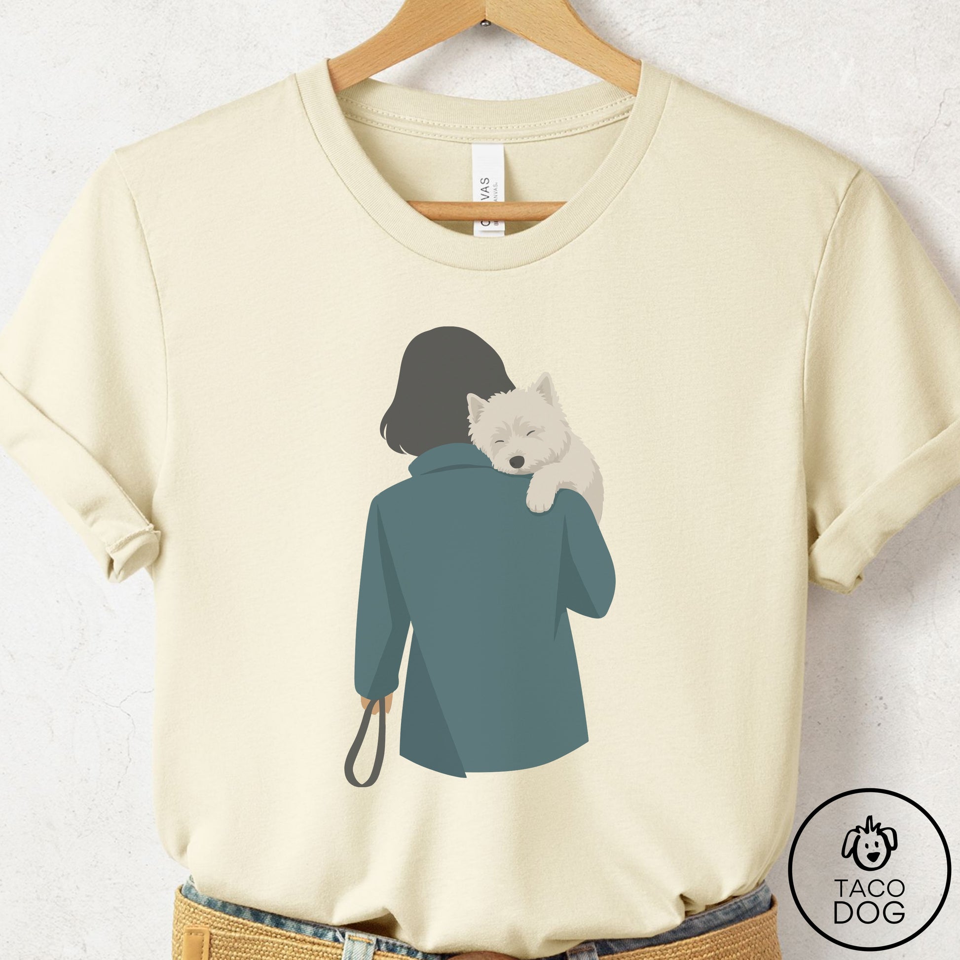 Westie Carry T-Shirt Natural Taco-Dog