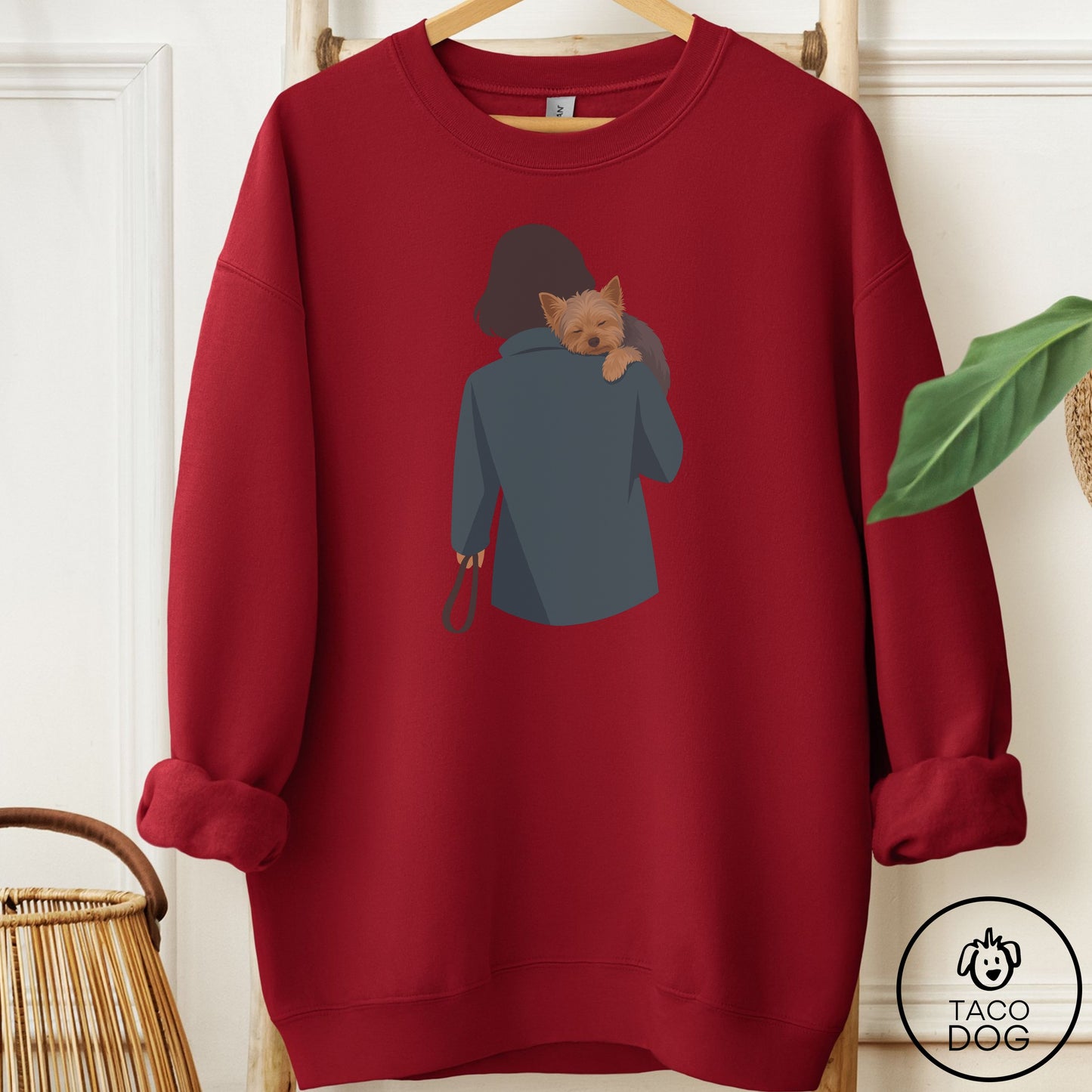 Yorkshire Terrier Yorkie Carry Sweatshirt Garnet Taco-Dog