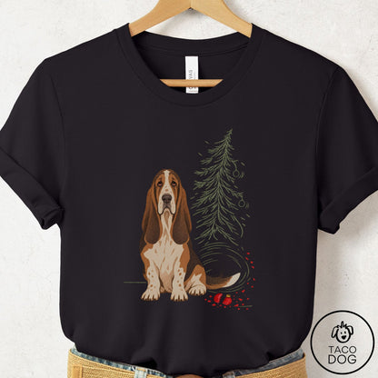 Basset Hound Christmas Joy T-Shirt Black Taco-Dog