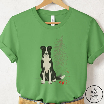 Border Collie Christmas Joy T-Shirt Leaf Taco-Dog