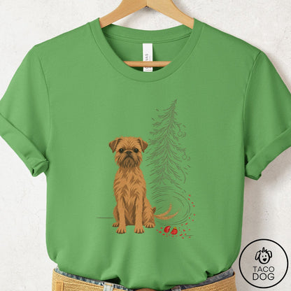 Brussels Griffon Christmas Joy T-Shirt Leaf Taco-Dog