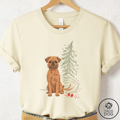 Brussels Griffon Christmas Joy T-Shirt Natural Taco-Dog