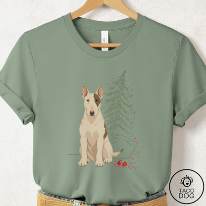 Bull Terrier Christmas Joy T-Shirt Sage Taco-Dog