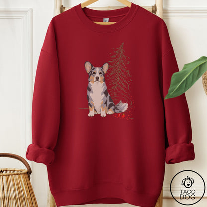 Cardigan Welsh Corgi Christmas Joy Sweatshirt Garnet Taco-Dog
