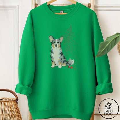 Cardigan Welsh Corgi Christmas Joy Sweatshirt Irish Green Taco-Dog