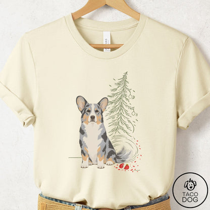 Cardigan Welsh Corgi Christmas Joy T-Shirt Natural Taco-Dog