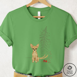Chihuahua Christmas Joy T-Shirt Leaf Taco-Dog