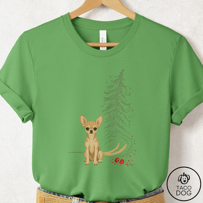 Chihuahua Christmas Joy T-Shirt Leaf Taco-Dog