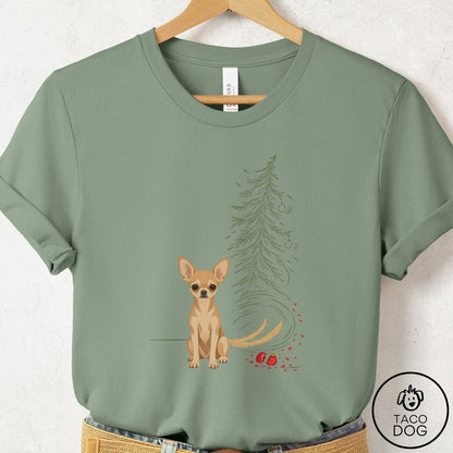 Chihuahua Christmas Joy T-Shirt Sage Taco-Dog
