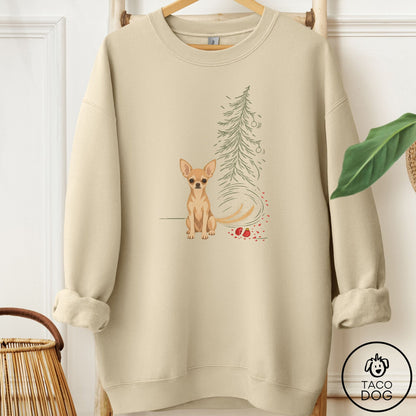 Chihuahua Christmas Joy Sweatshirt Sand Taco-Dog