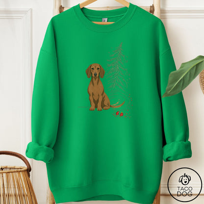 Dachshund Christmas Joy Sweatshirt Irish Green Taco-Dog