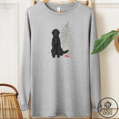 Flat-Coated Retriever Christmas Joy Long Sleeve Tee Athletic Heather Taco-Dog