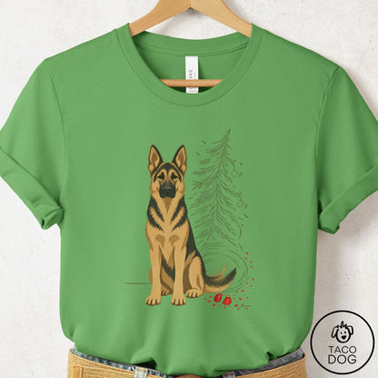 German Shepherd Christmas Joy T-Shirt Leaf Taco-Dog